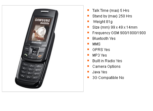 Unlocked Samsung E250